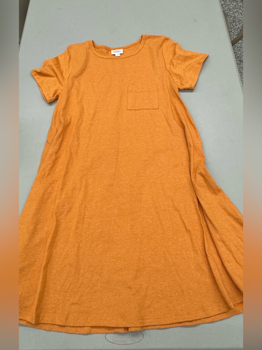 LuLaRoe Orange Heather Midi Dress with Chest Pocket